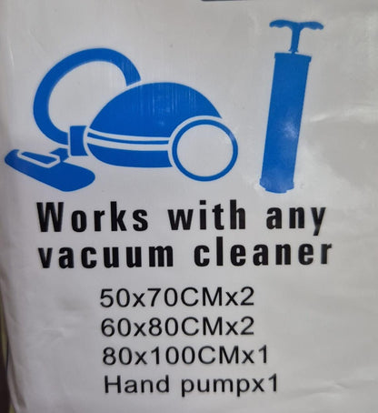 5 Vacuum Storage Bags with Travel Hand Pump